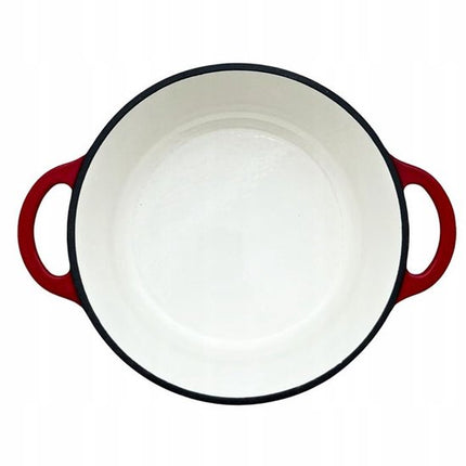 Hage - Braadpan - Geëmailleerde Gietijzeren Braadpan - Casserole - Geschikt voor Inductie, Gas & Oven - Inclusief Pannenonderzetter & Handgreepbeschermers - 5 Liter - Ø26 x 18 cm - Rood