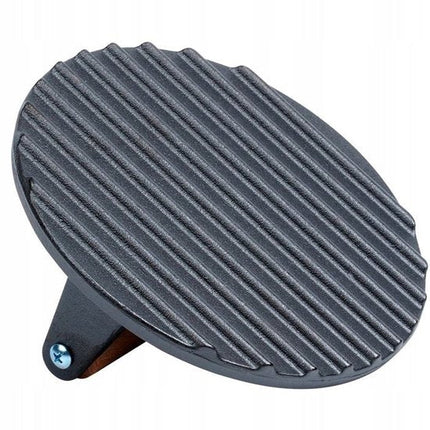 Hage - Hamburgerpers - Gietijzeren Burger Press - Smash Burger Press - Hamburgerpers met Houten Handgreep - Voor BBQ, Grill & Koekenpan - Ø17.5 cm - Zwart