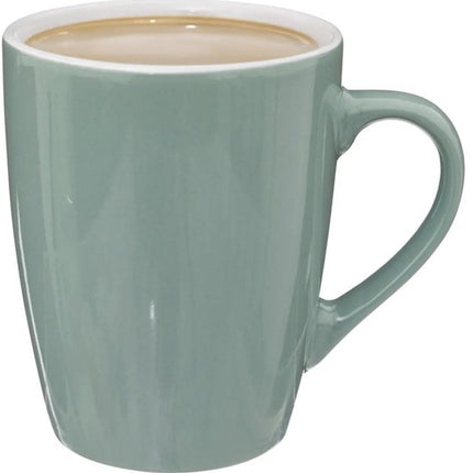 5Five Koffiemokken Colorama - 12x stuks - Keramiek - mintgroen - 380 ml - 9 x 11 cm