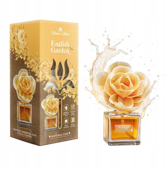 Elix - Bloom at Home Decoratieve Luchtverfrisser - Air Freshener - English Garden Geur - Luchtverfrisser Huis Langdurig - Aroma Diffuser - 100ml - English Garden