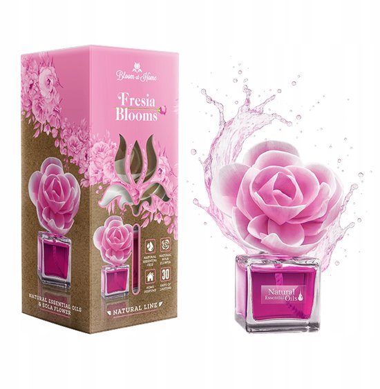 Elix - Bloom at Home Decoratieve Luchtverfrisser - Air Freshener - Geur Diffuser Bloem - Luchtverfrisser Huis Langdurig - Aroma Diffuser - 100ml - Fresia Blooms
