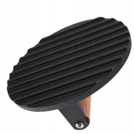 Kinghoff Gietijzeren Hamburgerpers Ø18 cm – Vleesprasser met Houten Handvat – Model KH-1759
