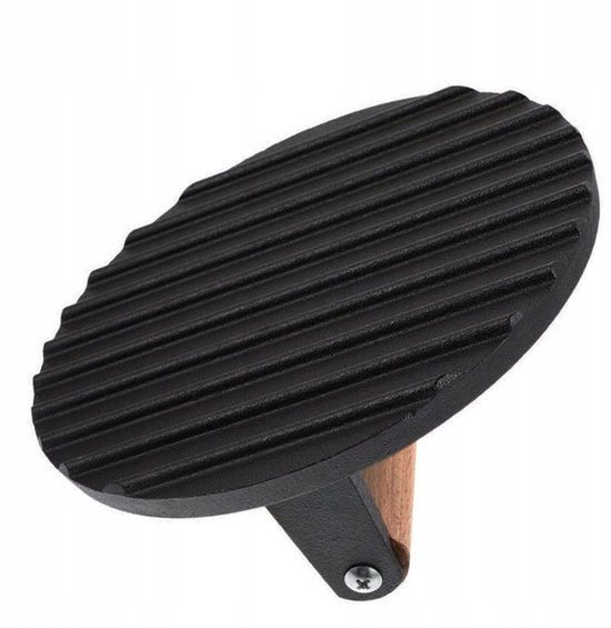 Kinghoff Gietijzeren Hamburgerpers Ø18 cm – Vleesprasser met Houten Handvat – Model KH-1759