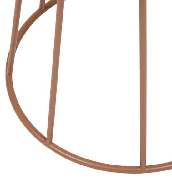 Salontafel en bijzettafel rond Ø 38 cm metaal terracotta marron – compact formaat