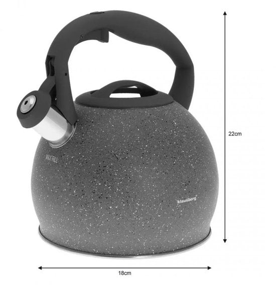 Klausberg KB-7267 Flötenkessel - 3L - Edelstahl - alle Herdarten