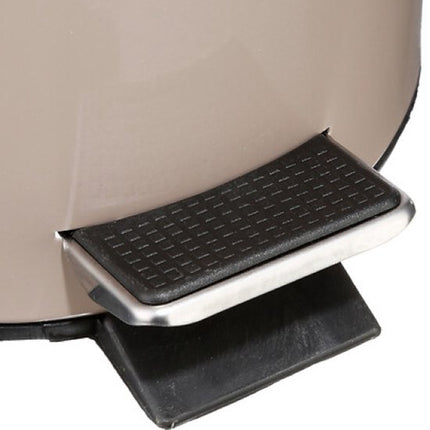 Badkamerset - Toiletaccessoires - Moderne Badkamer Accessoires - Toiletbril - Toiletborstel Set - Prullenbak - Beige Linnen HDF WC Bril & Keramische WC Borstelhouder - Taupe 3L Metalen Pedaalemmer