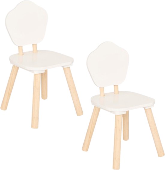 Kleine houten kinderstoel, set van 2 – stoeltje voor de kinderkamer, 47 cm