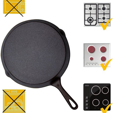 HAGE Serie - Gietijzeren Pan - 16 cm - Vaatwasmachinebestendig - Geschikt voor Alle Kookplaten