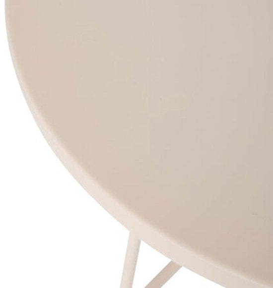 Couchtisch und Beistelltisch Latte Ø 38 cm Metall beige rund kompakt