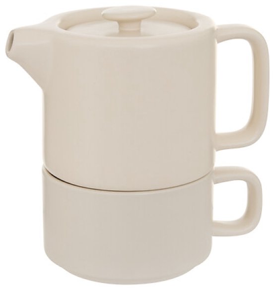 Secret de Gourmet Teekanne Penang - Keramik - mit Tasse - creme - 10 x 15 cm