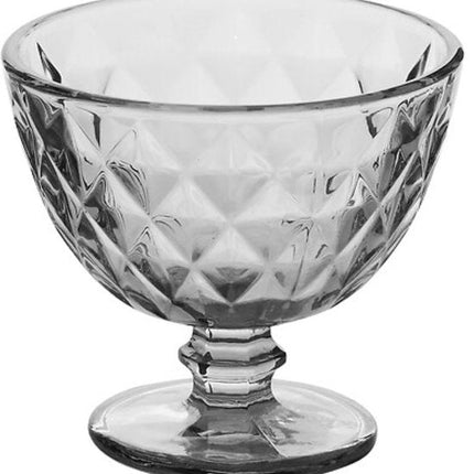 IJscoupe - Set van 6 - IJsjeshouder - Dessertkom - Glazen IJsbeker - Dessertkom Glas - Coupe voor IJs, Sorbet & Nagerechten - Vaatwasserbestendig - 300 ml - Grijs