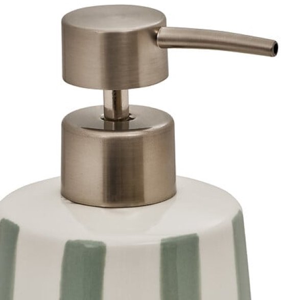 Strio Seifenspender - Seifenpumpe - 2er-Set - Luxus-Accessoire für Bad & Küche - 400 ml - Ø 8,6 x 17,3 cm - Dolomit - Celadon-Grün