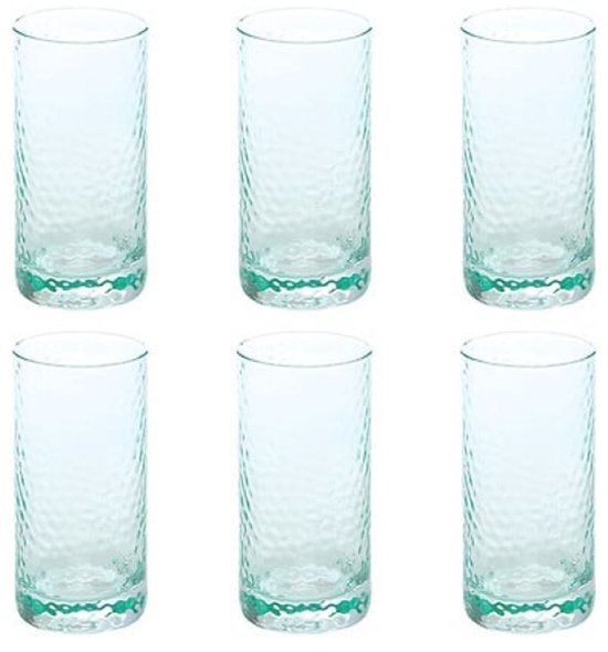 Celia Hoge Trinkgläser - 6er-Set - Wassergläser – Saftgläser – Modernes Glas-Set für Küche und Tisch - 300ml - Ø6,5 x 13,5 cm - Mintgrün