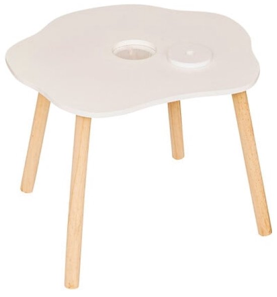 Douceur Organic Kindermöbel - Kindermöbelset - Kindermöbel - 1 Tisch + 2 Stühle - Set für Kinder - MDF & Kiefernholz - Weiß