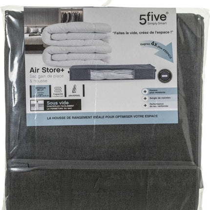 5Five Dekbed/kussens opberghoes - antraciet grijs - met vacuumzak - 100 x 45 x 15 cm