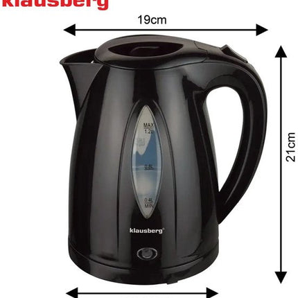 Klausberg KB-9001 - Waterkoker - 1.2 liter - Zwart - 1100 watt