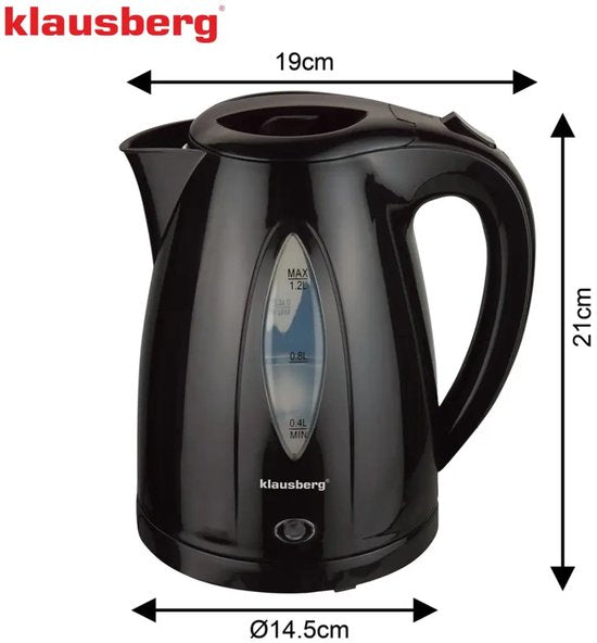 Klausberg KB-9001 - Wasserkocher - 1,2 Liter - Schwarz - 1100 Watt