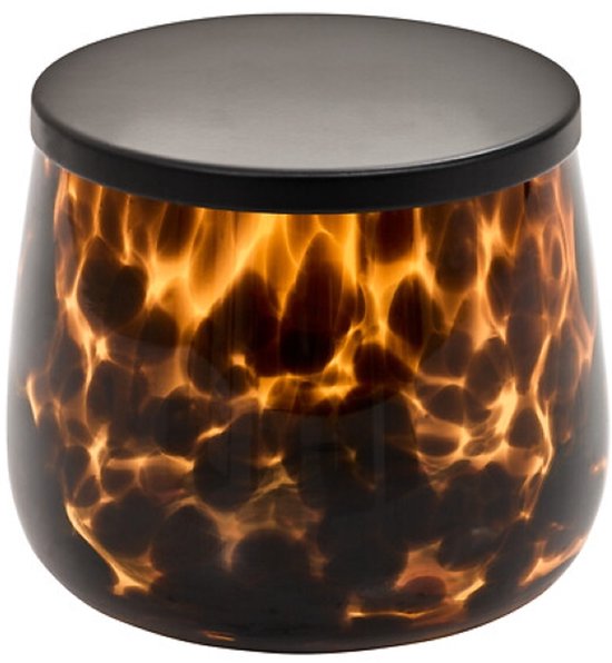 Badkameraccessoiresset - Glazen Luxe Badkamer Set - 4-delig - Dotty Badkameraccessoires Set - 400ml Zeepdispenser - Tandenborstelhouder - Zeepbakje - Wattenschijfjes Pot - Bruin