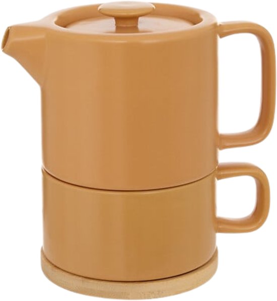 Secret de Gourmet Teekanne Penang - Keramik - mit Tasse - Ocker - 10 x 15 cm
