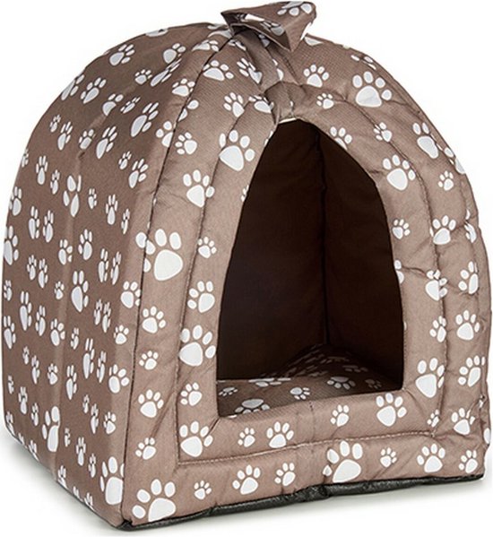 Dierenmand met print – huisdierbed in bruin of grijs, 31 x 38 x 31 cm – foto 4