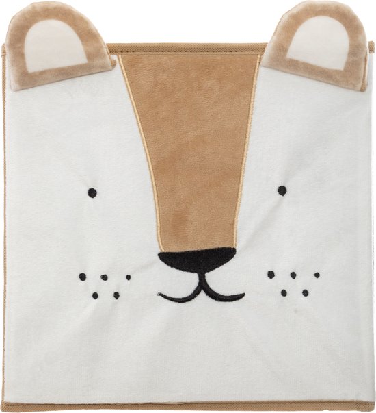 Atmosphera Aufbewahrungskorb / Schrankkorb Löwe - für Kinder - Pappe / Kunststoff - braun - 30 x 30 cm