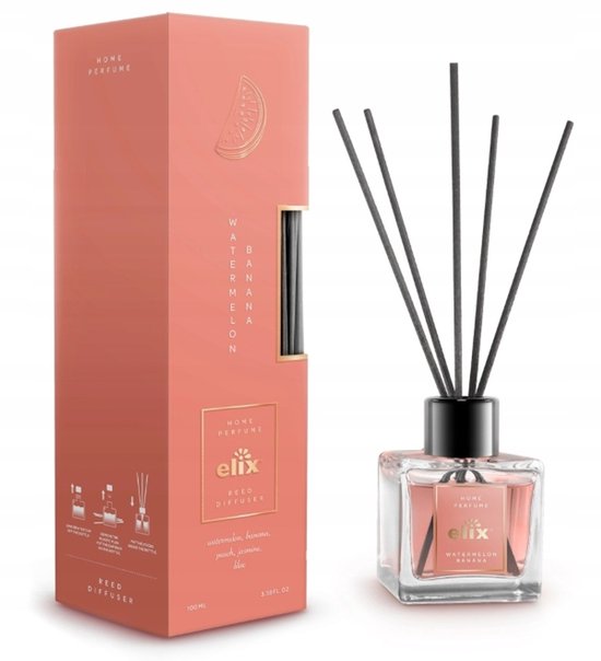 Elix geurstokjes Watermelon & Banana – reed diffuser 100 ml