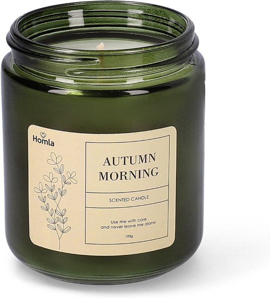 HOMLA - Dekorative Duftkerze - Einzigartiger Duft - Grüner Herbstmorgenduft