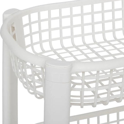 5Five Keuken/badkamer trolley 4 laags - L46 x B25 x H79 cm - wit - kunststof - met wielen - opberg mandjes/bakjes