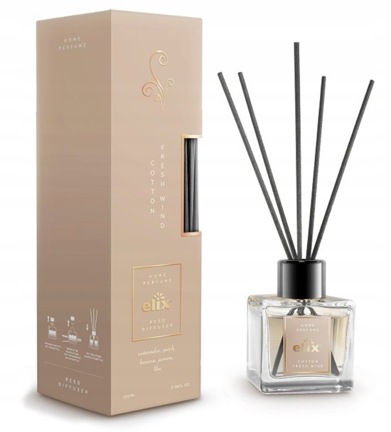 Elix geurstokjes diffuser Cotton & Fresh Wind – reed diffuser 100 ml