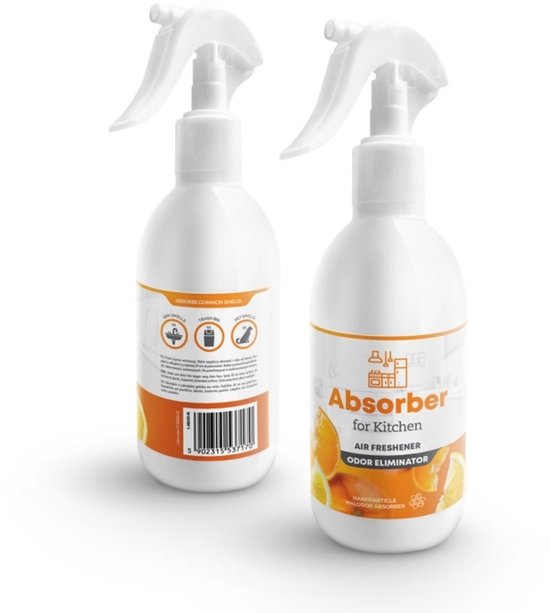 Elix - Absorber Keuken Geurverwijderaar Spray - Odor Eliminator Spray - Luchtverfrisser Keuken Geur Neutralizer - Kooklucht Verwijderaar - Citroen Eucalyptus - 250ml - For Kitchen