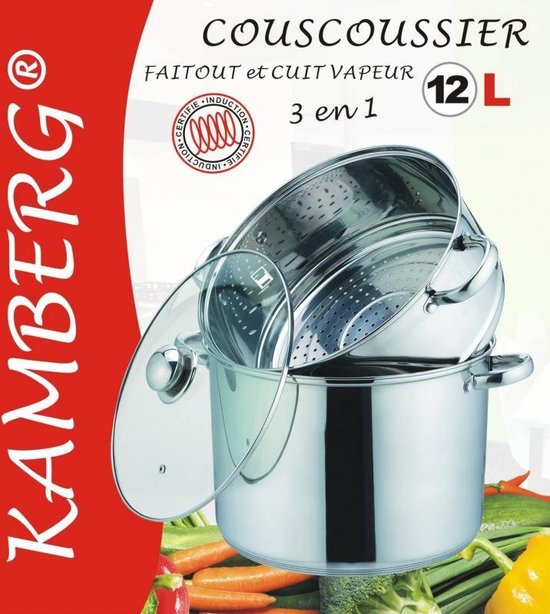 Couscous pan 3 in 1 Couscoussier - Roestvrij staal