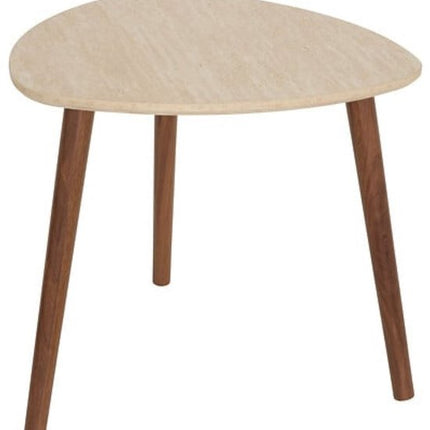 Set van 3 koffietafels / bijzettafels Mileo – travertinlook – nesttafels – max hoogte 60 cm