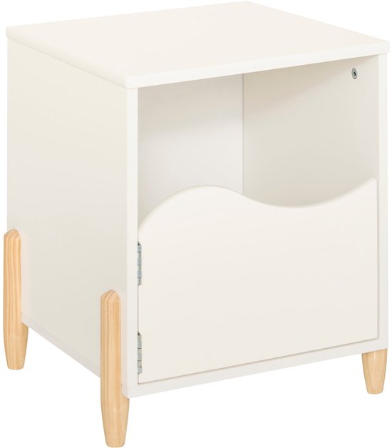 Atmosphera Nachttisch mit Tür - 36 x 33 x 40 cm - Weiß