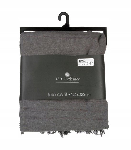 Vintage Bedspread 160 x 220 cm Grijs - Stijlvolle Katoenen Plaid