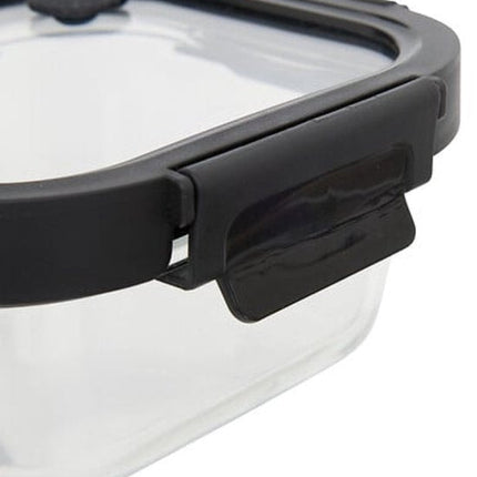 Clipeatplus Glazen Vershoudbakje - Meal Prep & Voedselcontainer - Bewaardoos van Borosilicaatglas - Magnetron & Vaatwasser Bestendig - Vierkant - 0.5 Liters - ca. 15.2 x 15.2 x 6.9 cm - Transparant