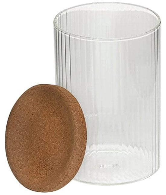 5Five – Stilvolles 3-teiliges Organizer-Set aus Glas und Kork – Transparent