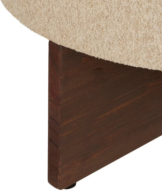 Atmosphera Kayan Poef Bouclé - Ø50xH30cm - Beige