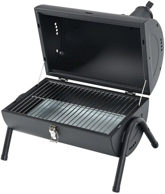 Kinghoff draagbare houtskoolbarbecue met deksel – 41 x 25 x 38 cm, zwart – foto 4