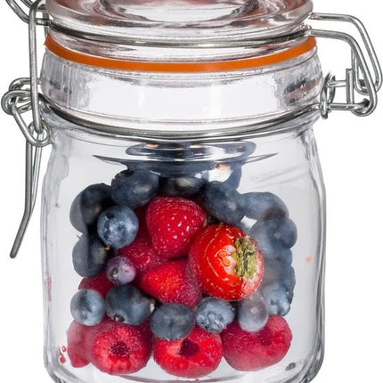 Secret de Gourmet Inmaakpot/voorraadpot - 8x stuks - 150 ml - glas met beugelsluiting - weckpot
