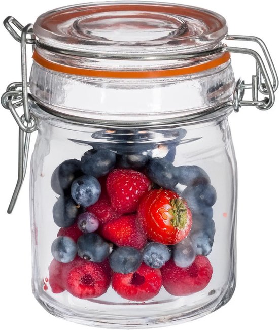 Secret de Gourmet Inmaakpot/voorraadpot - 8x stuks - 150 ml - glas met beugelsluiting - weckpot