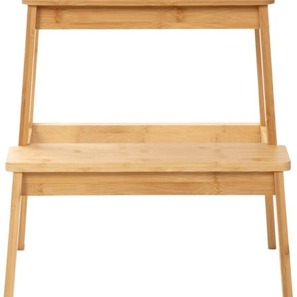 HOMLA - Stapelkruk met trede - Bamboe Natuurlijk - 42.7x40x49.6 cm