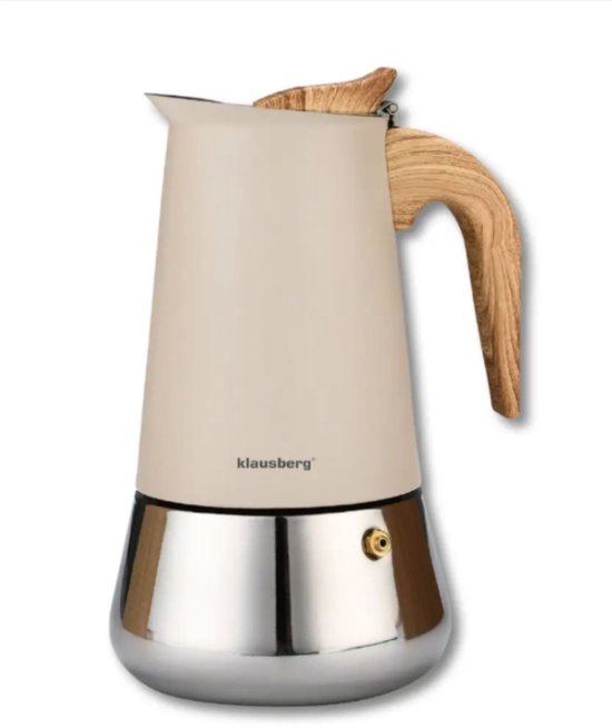 Klausberg Espresso-Kocher aus Stahl - 450 ml Induktionsgeeignet - KB-7996 - Perkolator - Kaffeebereiter - Espressokocher