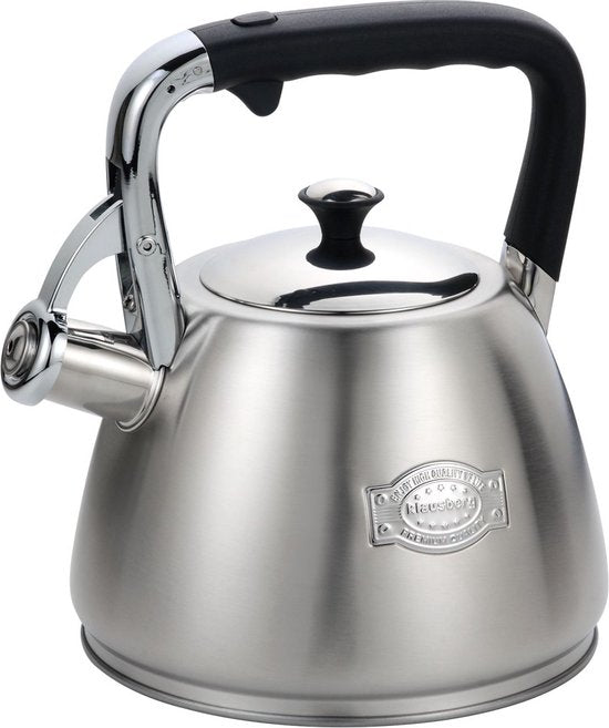 Klausberg KB-7612 - fluitketel - 3 Liter - rvs - alle warmtebronnen - Zilverkleurig