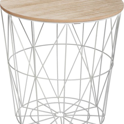 Grijze Bijzettafel - 39.5 x 41cm - Hout/Grijs