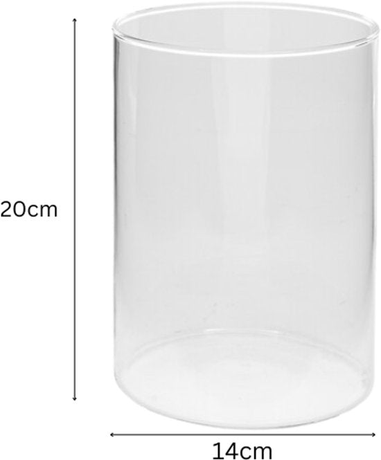 Lidy Vaas - Glasvase - 2er-Set - Dekorative Blumenvase - Ø14 x 20 cm - Transparent