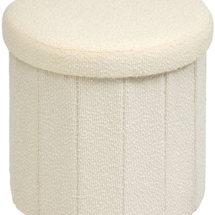 Pouf Fink rond pliable D.38cm blanc