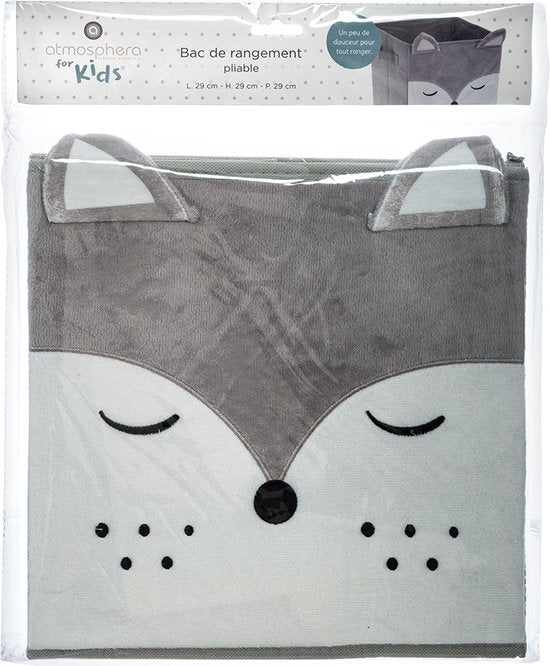 Atmosphera Aufbewahrungskorb / Schrankkorb Löwe - für Kinder - Pappe / Kunststoff - braun - 30 x 30 cm