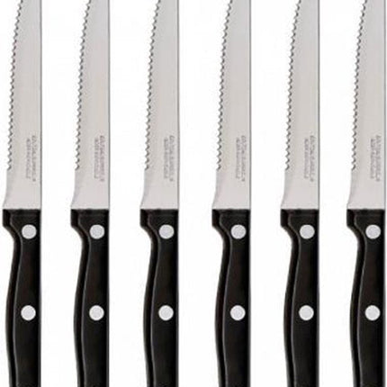 Secret de Gourmet Steakmessen/vleesmessen - 6x stuks - RVS - 22 cm - messen