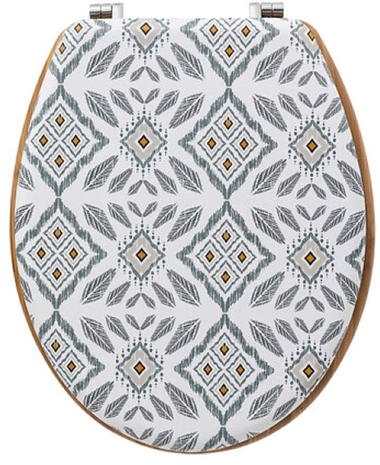 Badkamerset - Hapache Badkamerset - Toiletaccessoires - Soft-Close 3L Prullenbak van Metaal & Bamboe - Toiletbril - Multicolor