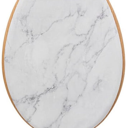 Léa Badkameraccessoiresset - Badkamer Accessoires Set - WC Bril met Toilet Accessoires Set - Toiletzitting HDF - Rechthoekige Tray Polyresin - Wit